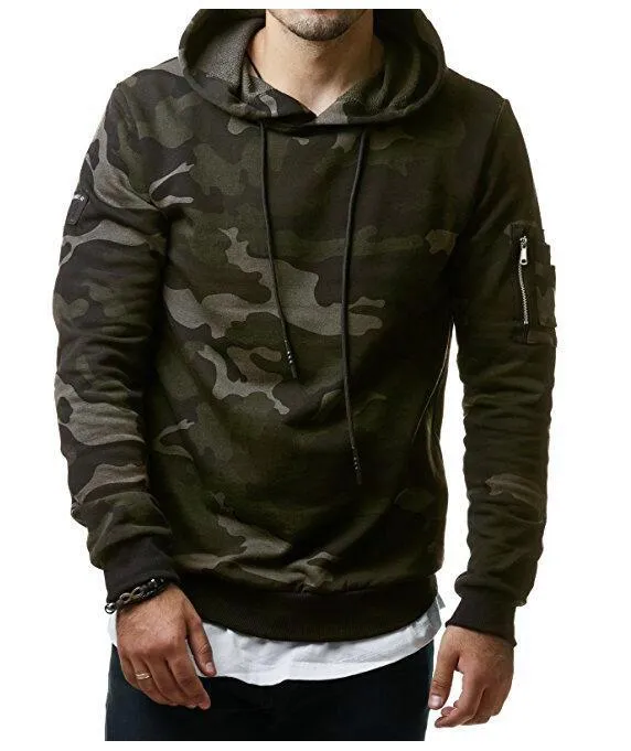 Men's Camouflage Hooded Fleece Sweatshirt 51702692YM