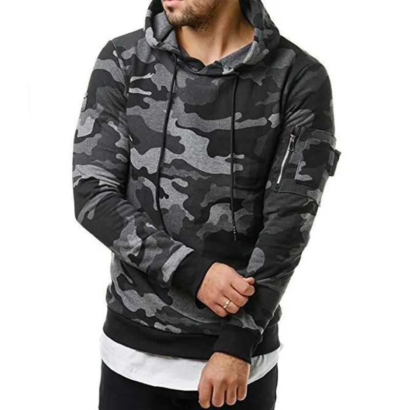 Men's Camouflage Hooded Fleece Sweatshirt 51702692YM