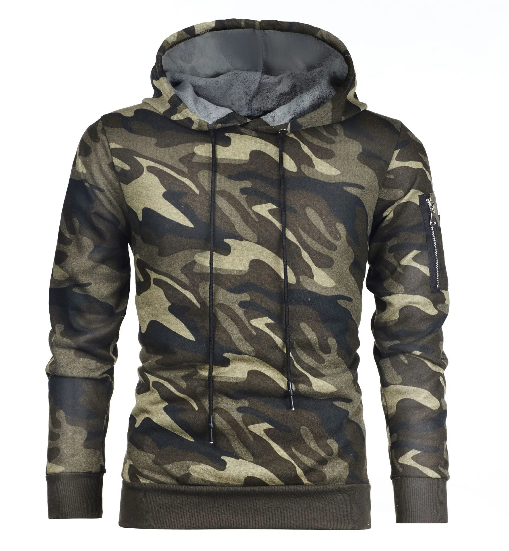 Men's Camouflage Hooded Fleece Sweatshirt 51702692YM