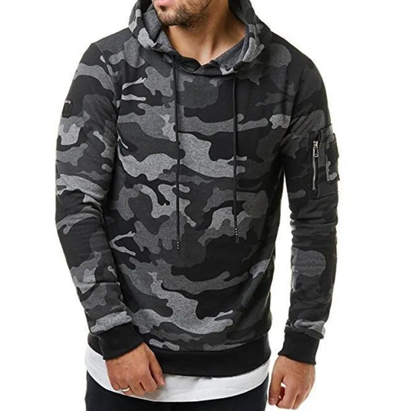 Men's Camouflage Hooded Fleece Sweatshirt 51702692YM