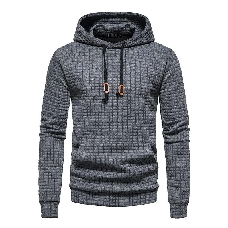 Men's Plaid Hooded Pullover Sweatshirt 18404377YM