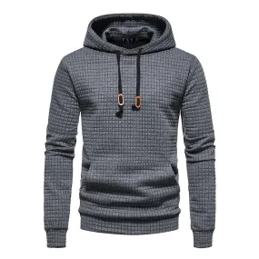 Men's Plaid Hooded Pullover Sweatshirt 18404377YM