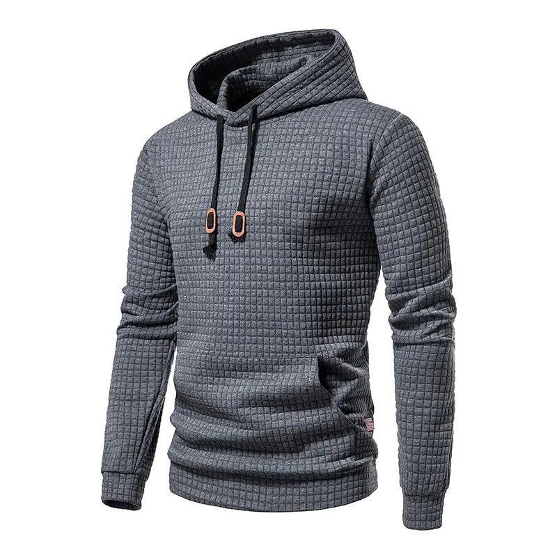 Men's Plaid Hooded Pullover Sweatshirt 18404377YM