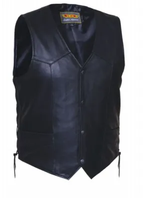 Mens TALL Traditional Premium Snap Vest Plain Sides