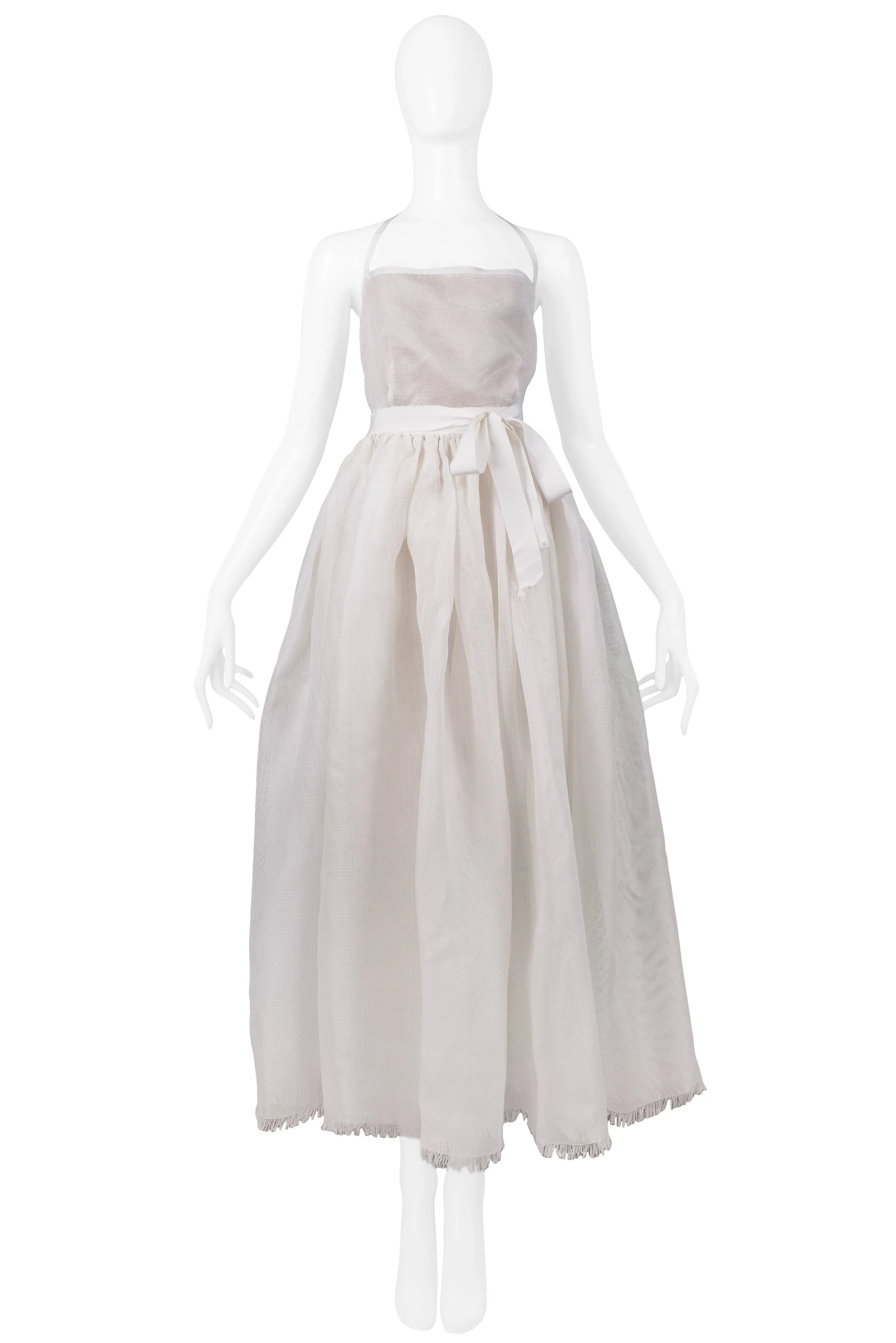 MIZRAHI OFF WHITE SILK GAZAR GOWN