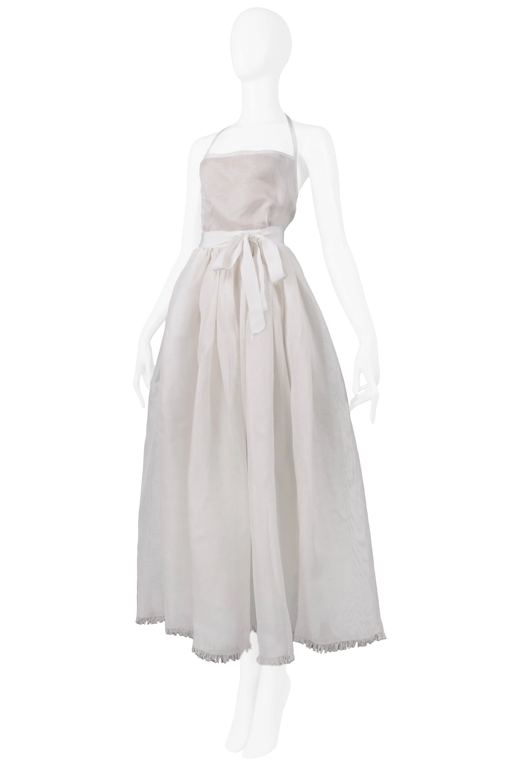 MIZRAHI OFF WHITE SILK GAZAR GOWN