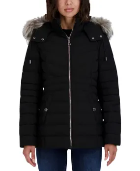 Nautica Women's Hooded Faux-Fur-Trim Puffer Coat