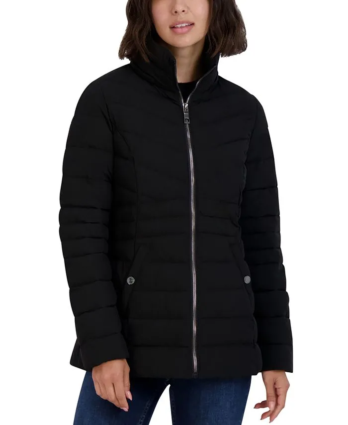 Nautica Women's Hooded Faux-Fur-Trim Puffer Coat