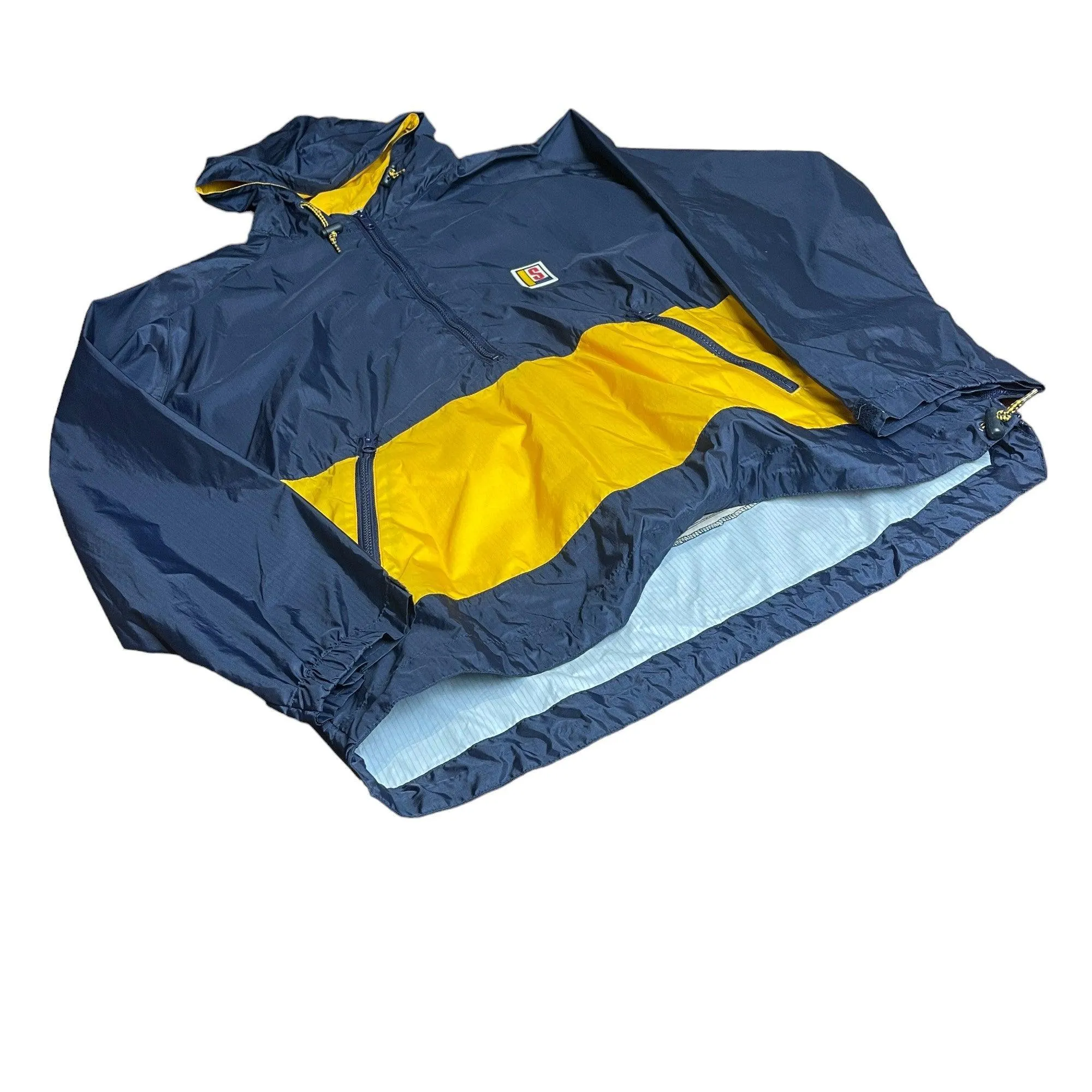 Navy Blue   Yellow Stussy Anorak - Small