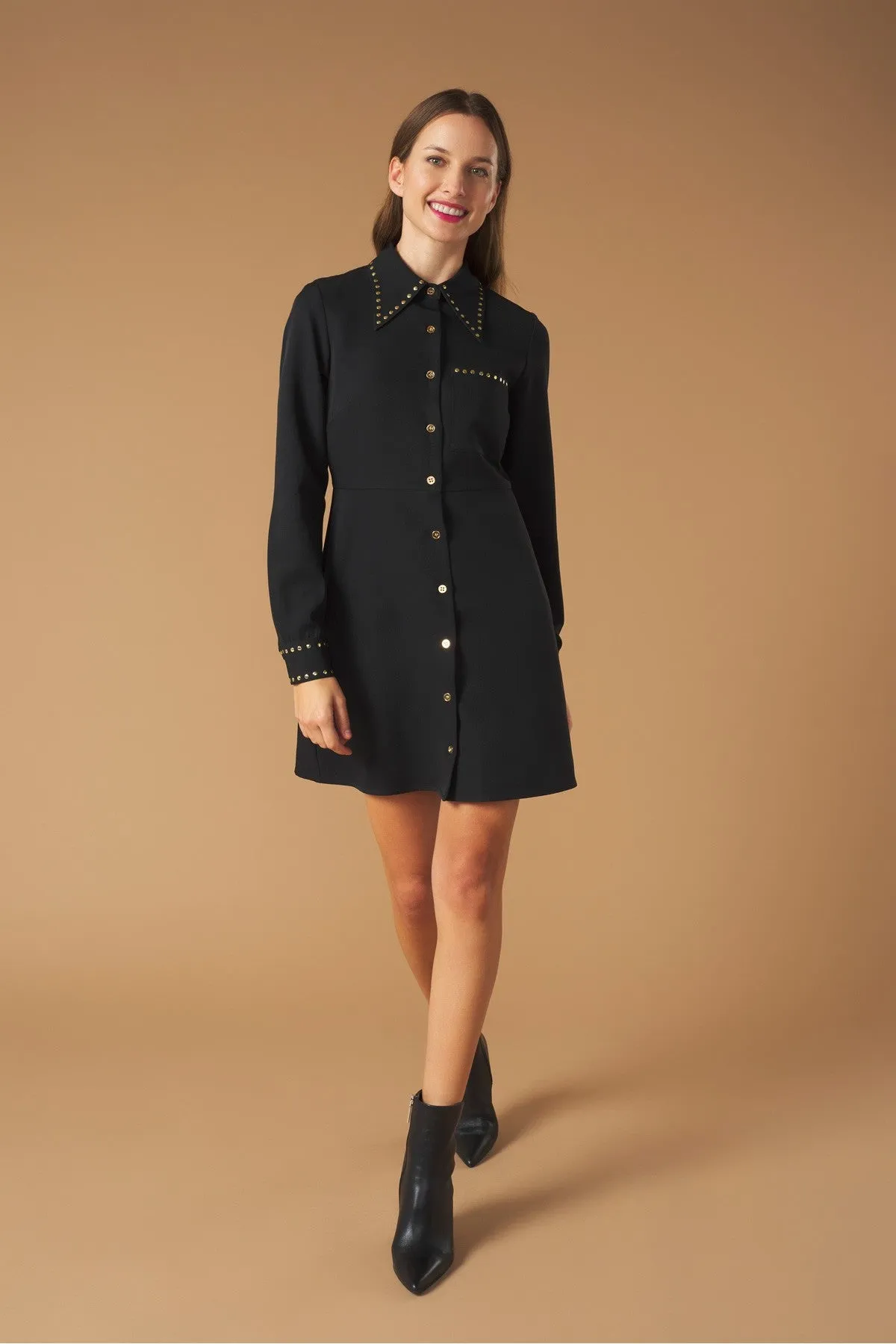 NICOLE SHIRT DRESS (BLACK)