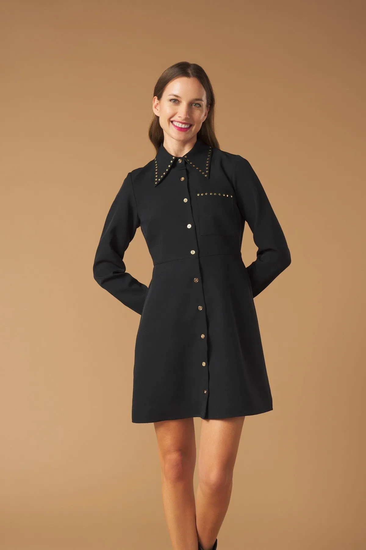 NICOLE SHIRT DRESS (BLACK)