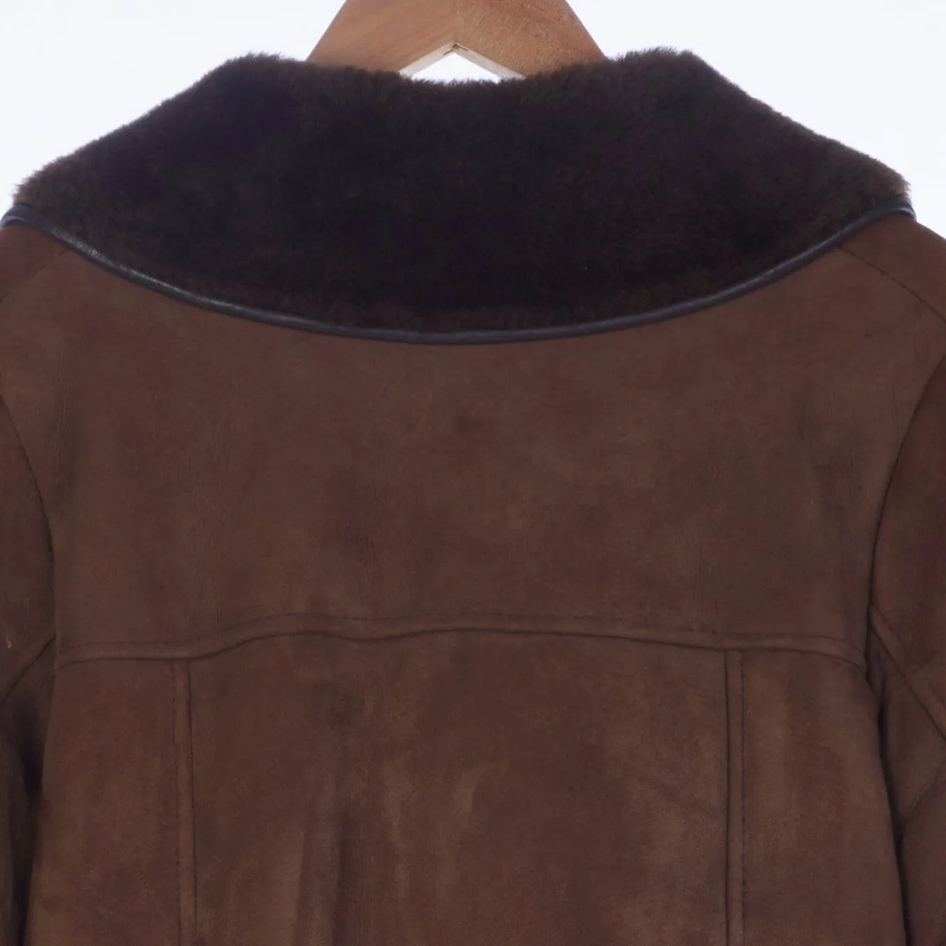 Nurseys Sheepskin Brown Long Sleeved  Jacket UK Size 12.