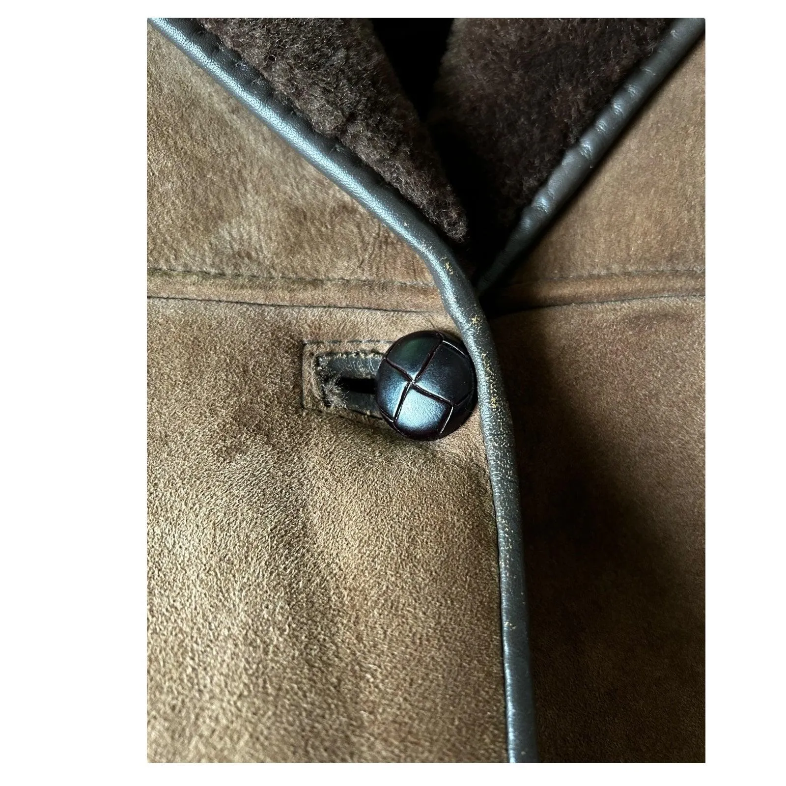 Nurseys Sheepskin Brown Long Sleeved  Jacket UK Size 12.