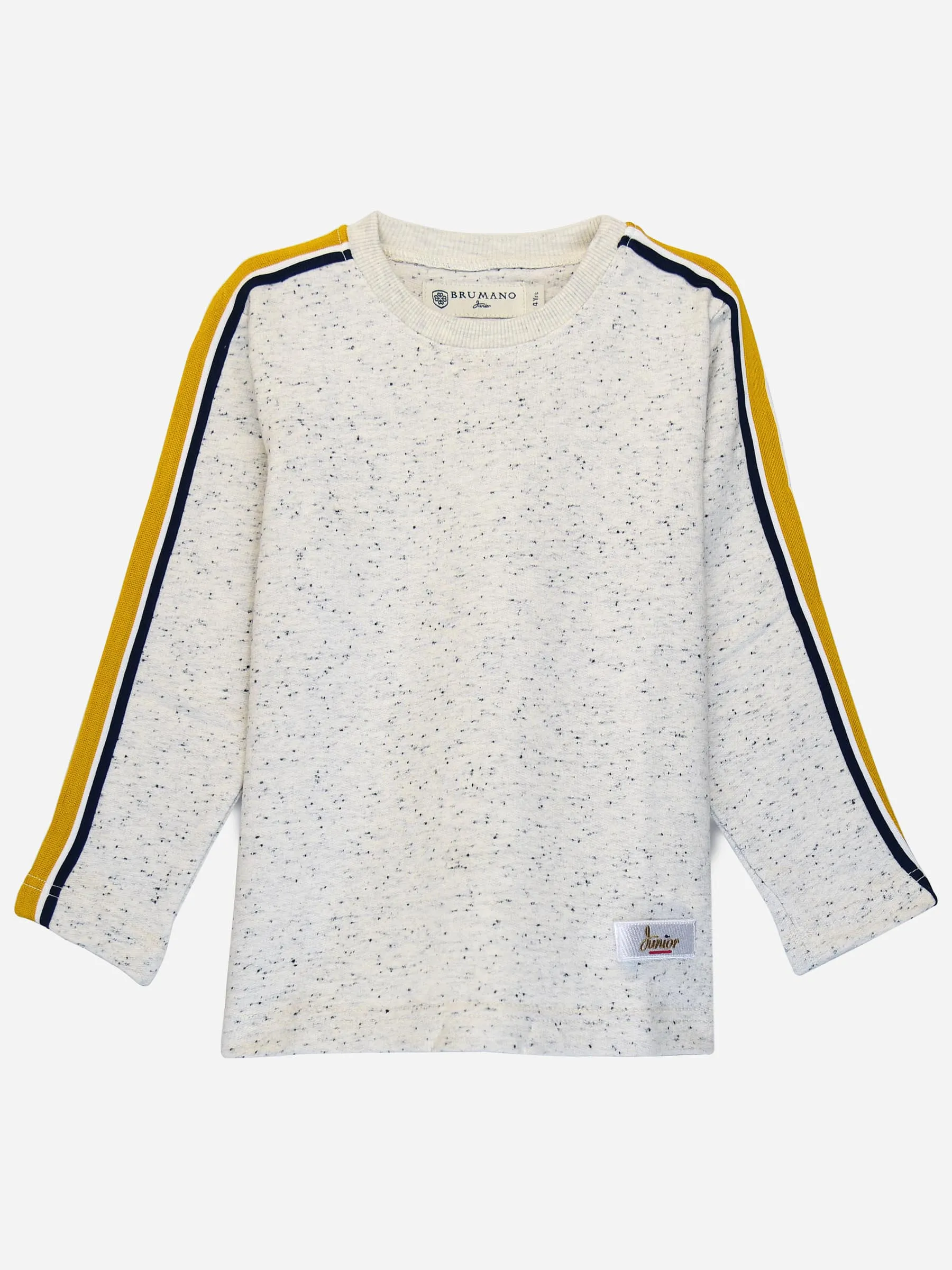 Offwhite Sweatshirt With Yellow Stripe Detailing