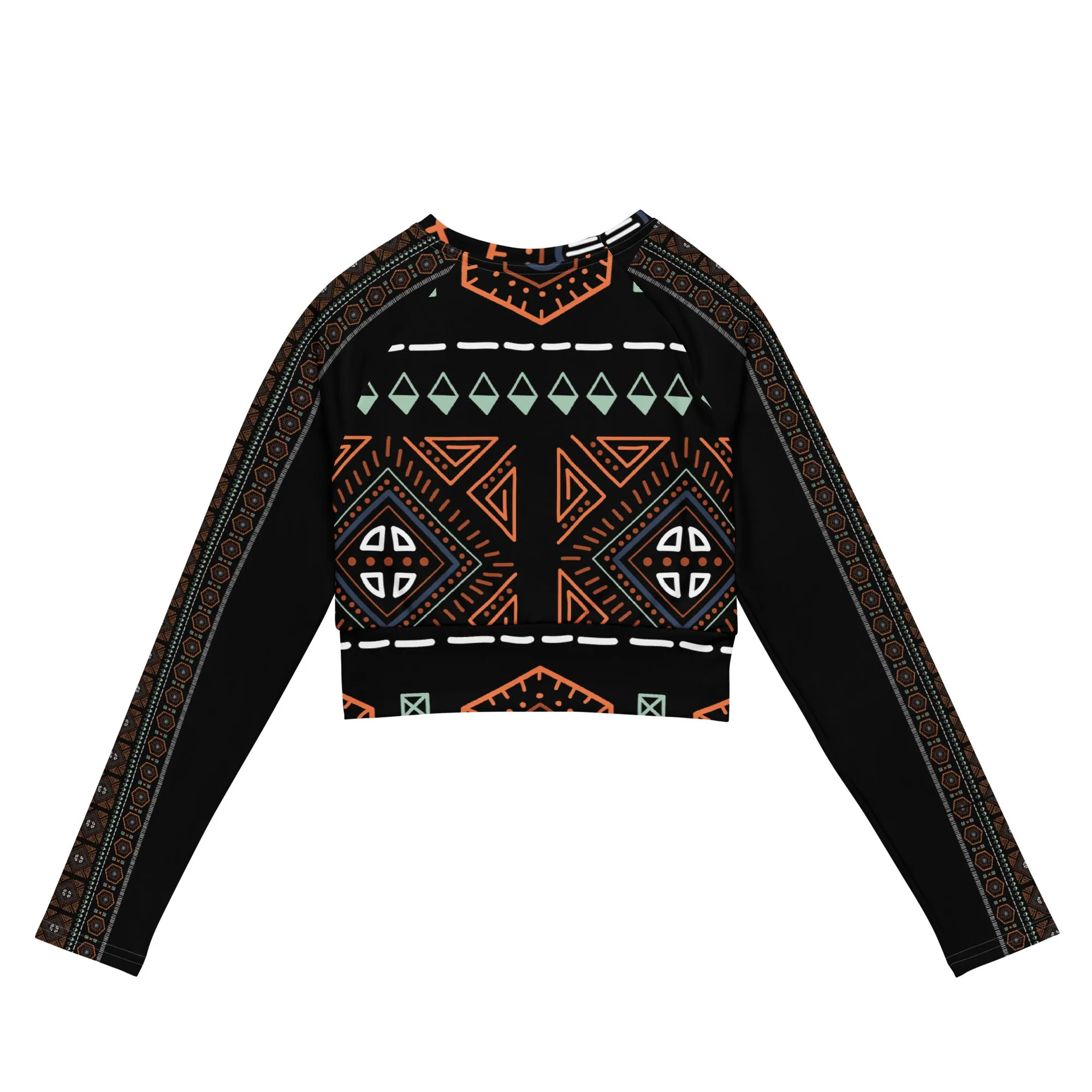 Old Decoration Long Sleeve Crop Top