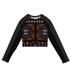 Old Decoration Long Sleeve Crop Top