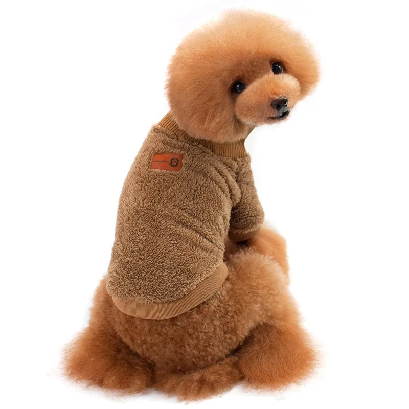 Pet Fleece Warm Soft Winter Dog Sweatshirt For Small Dogs