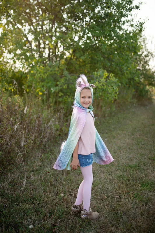 Rainbow Reversible Unicorn Dragon Cape