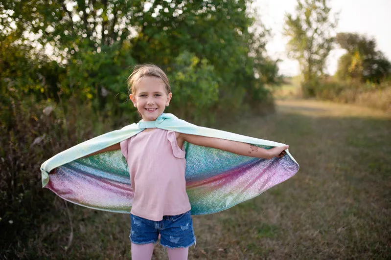 Rainbow Reversible Unicorn Dragon Cape