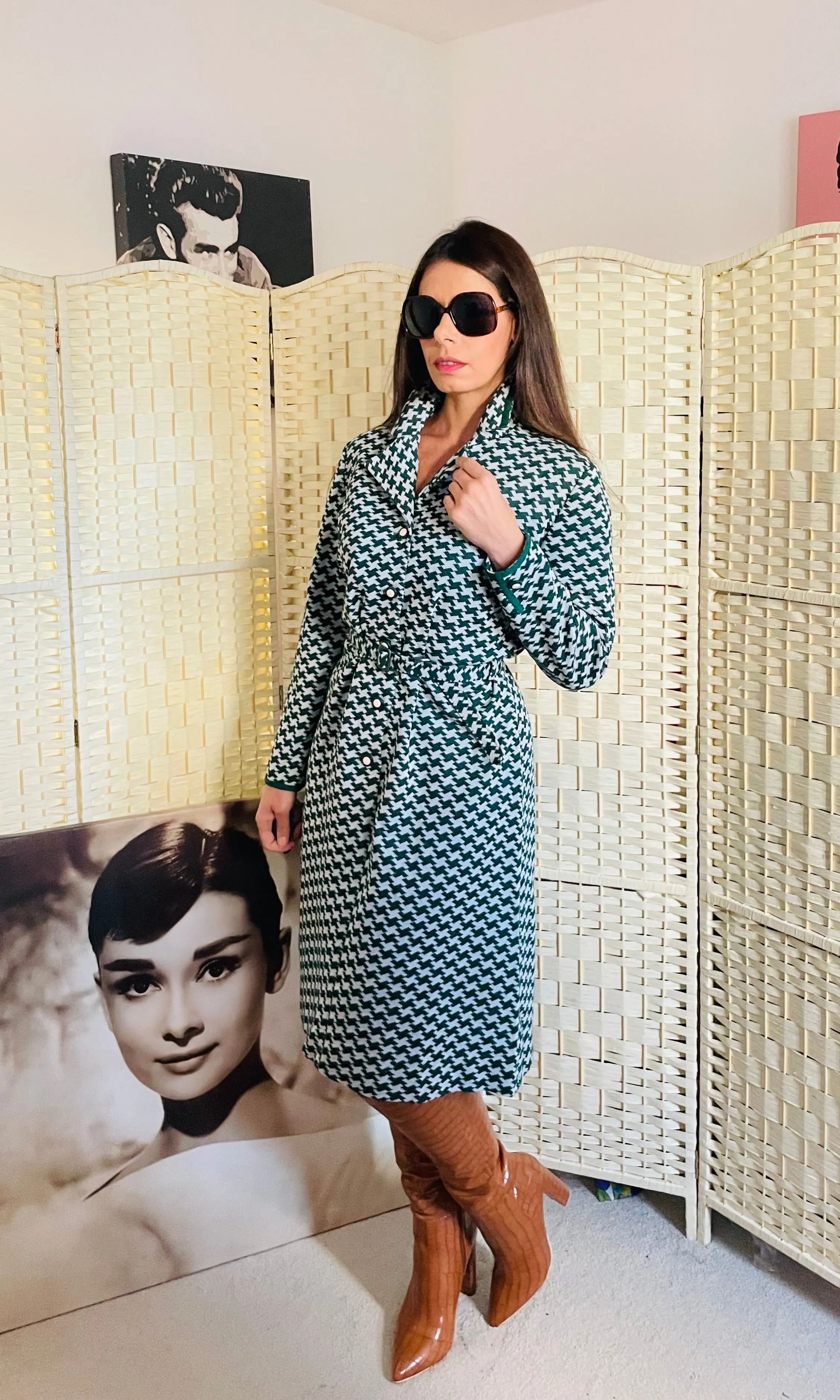 RENT Vintage Patterned Shirt Dress