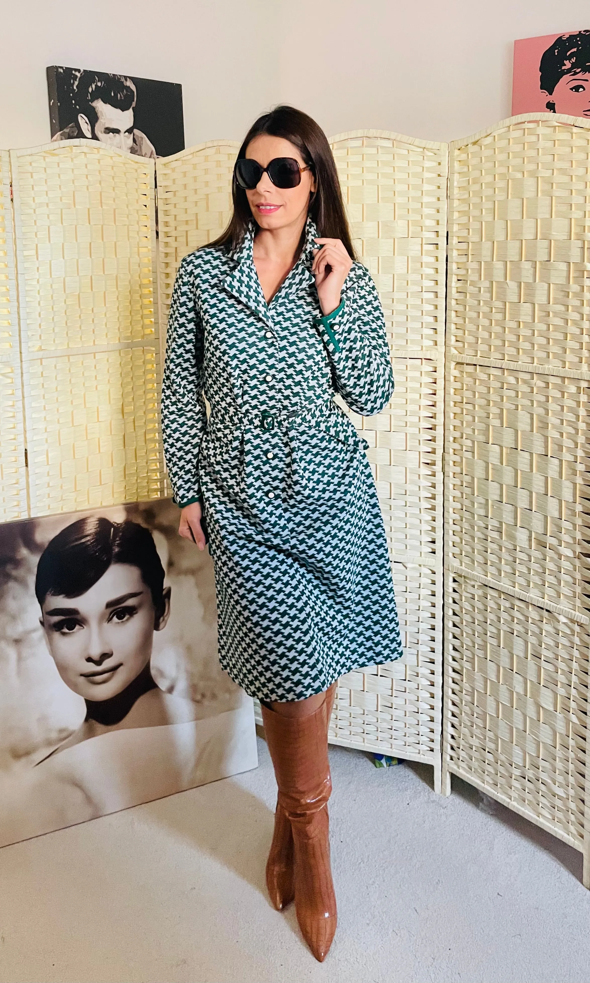 RENT Vintage Patterned Shirt Dress