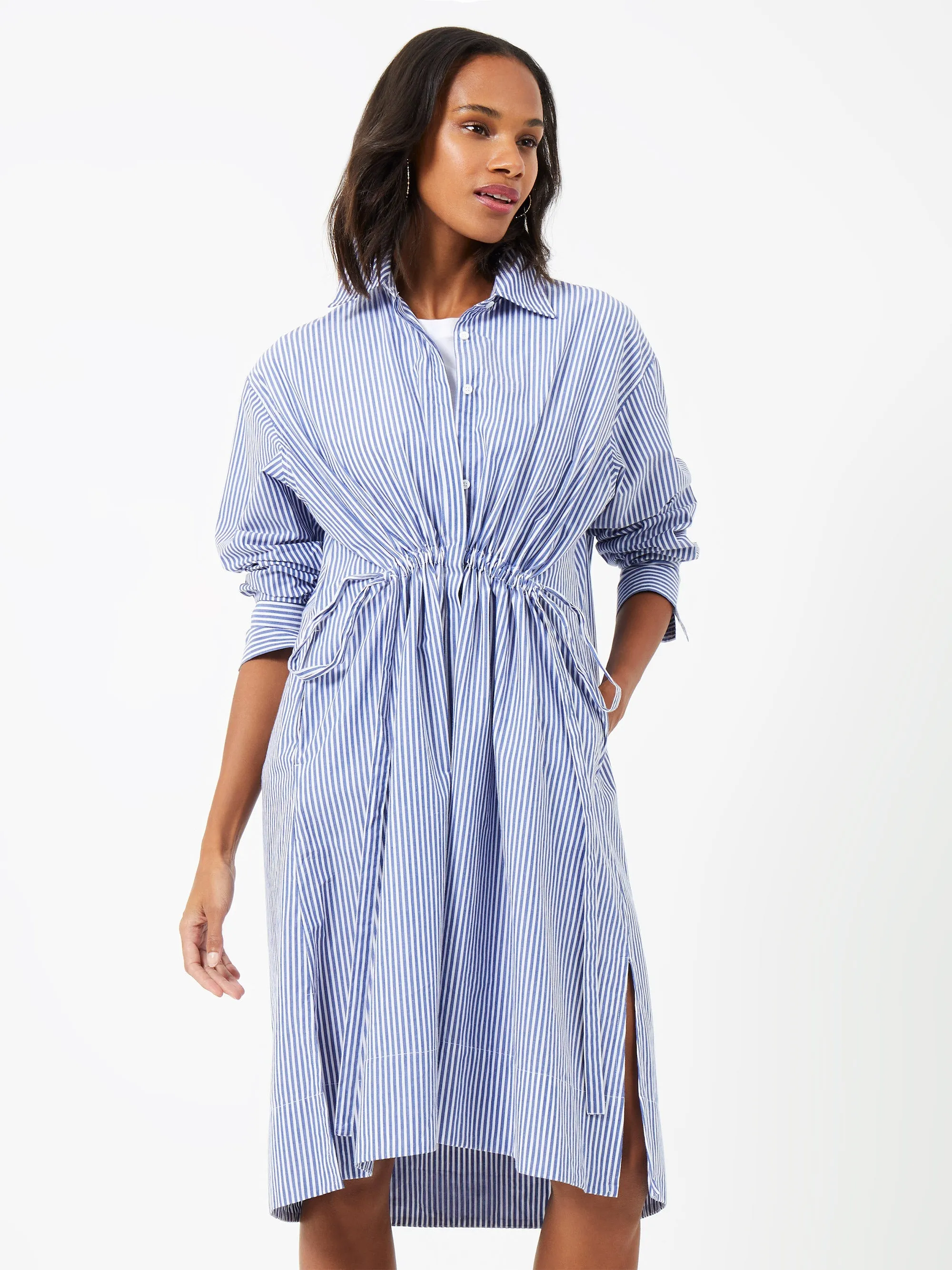 Rhodes Stripe Poplin Shirt Dress