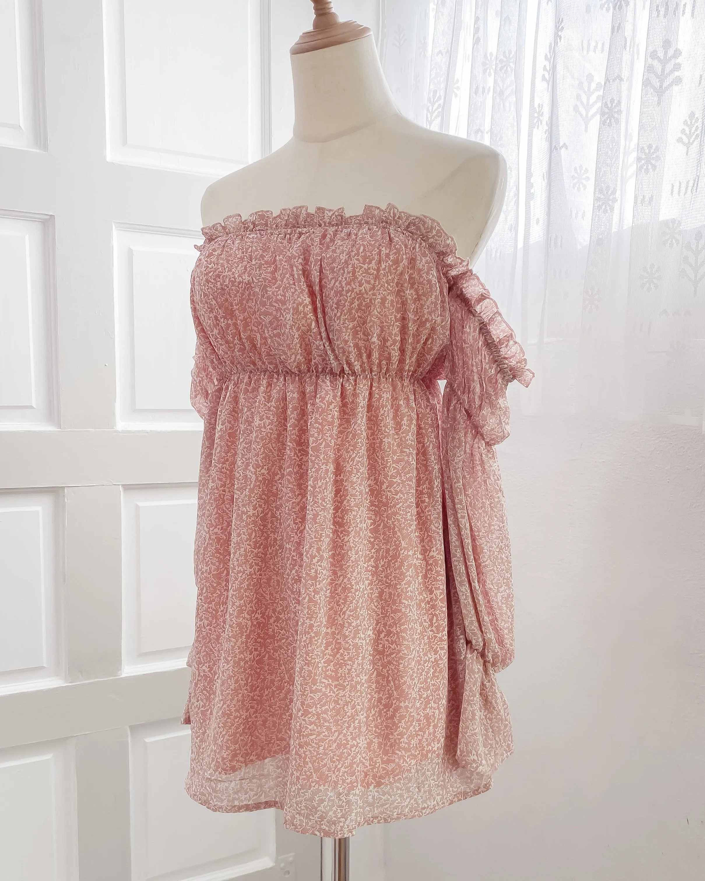 Rosalind Strapless Off-the-Shoulder Babydoll Dress