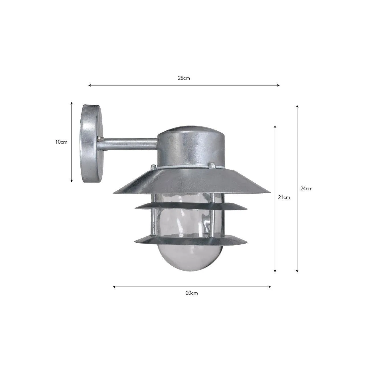 St Ives Strand Down Light - Galvanised Steel