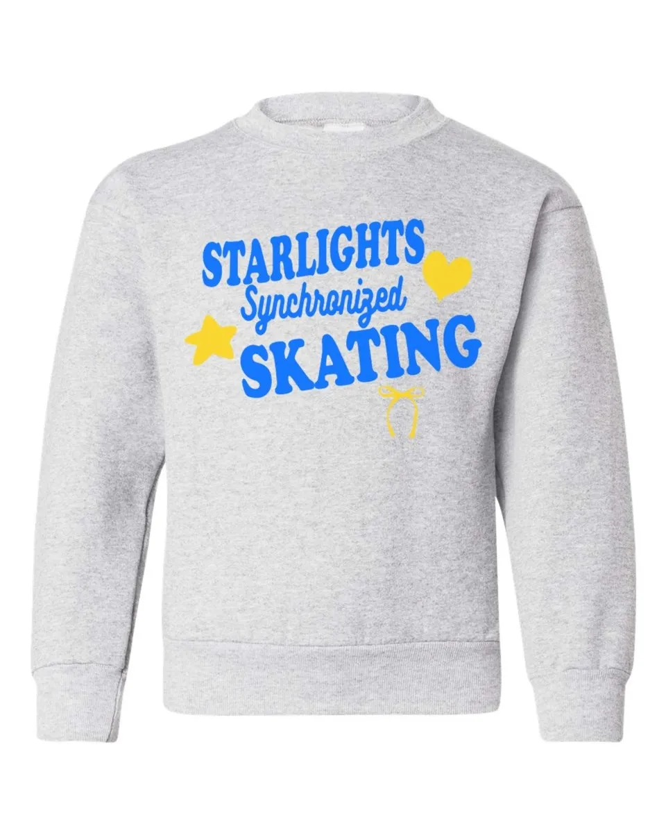 Starlights Synchronized Skating Heart Star Bow Sweatshirt (Youth and Adult)