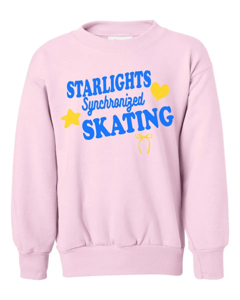 Starlights Synchronized Skating Heart Star Bow Sweatshirt (Youth and Adult)