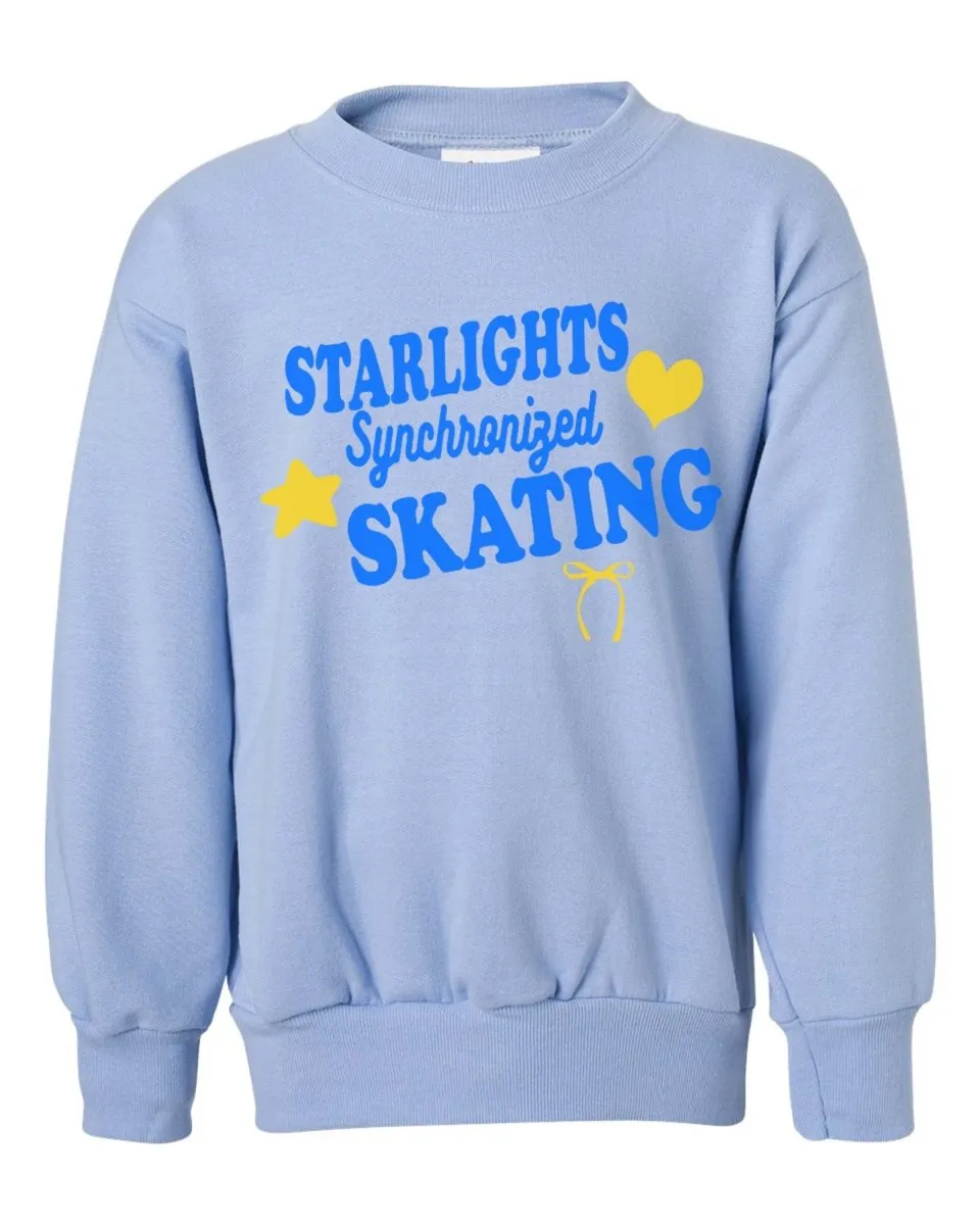 Starlights Synchronized Skating Heart Star Bow Sweatshirt (Youth and Adult)