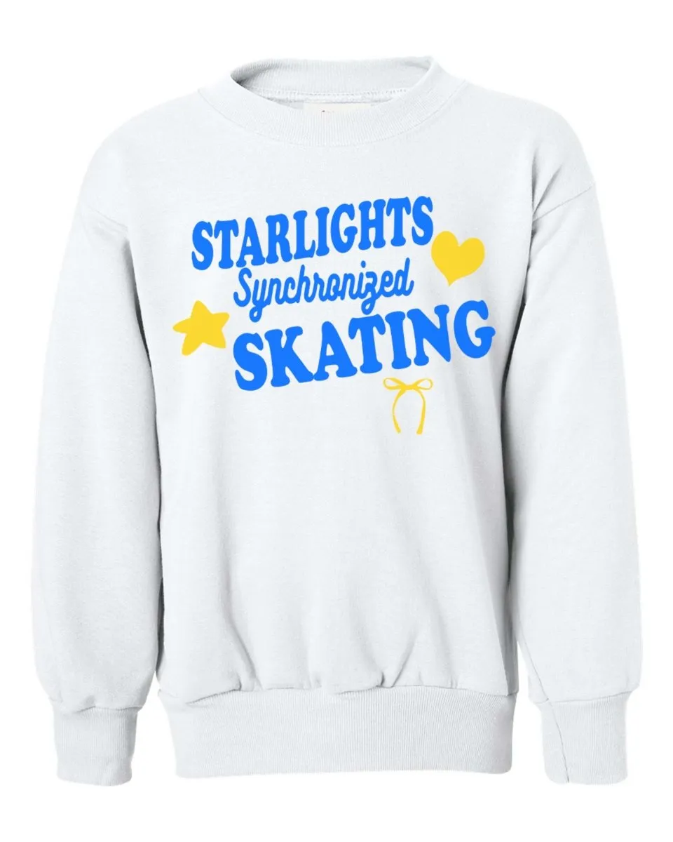 Starlights Synchronized Skating Heart Star Bow Sweatshirt (Youth and Adult)