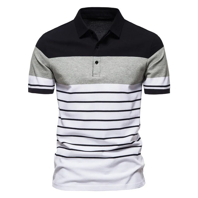 Summer New European and American Men's Fashion Striped