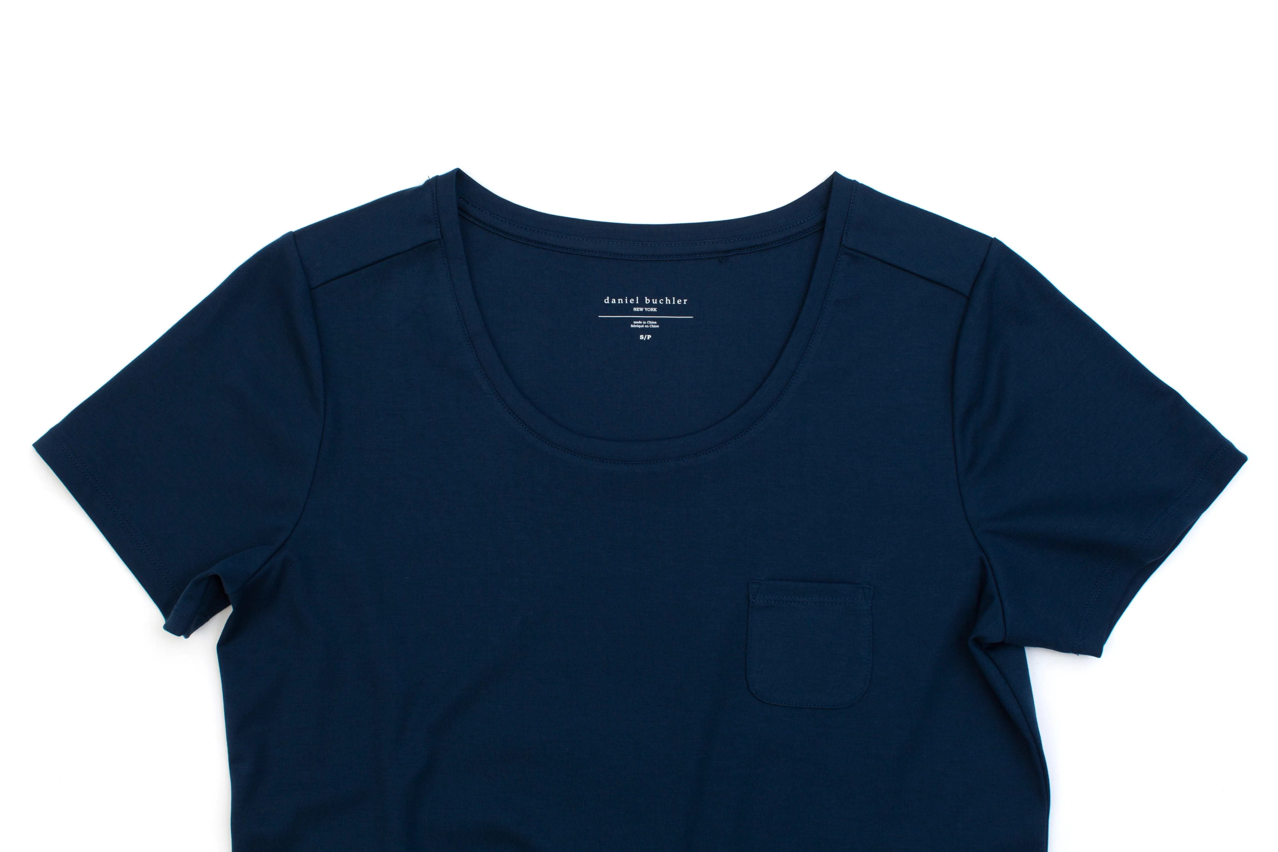 Super Fine Cotton/Spandex Short Sleeve Crewneck - Dust Blue