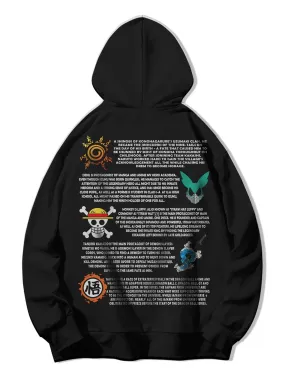 SXV  'ANIME X5’ Printed Cool Aesthetic Sweatshirt Hoodie