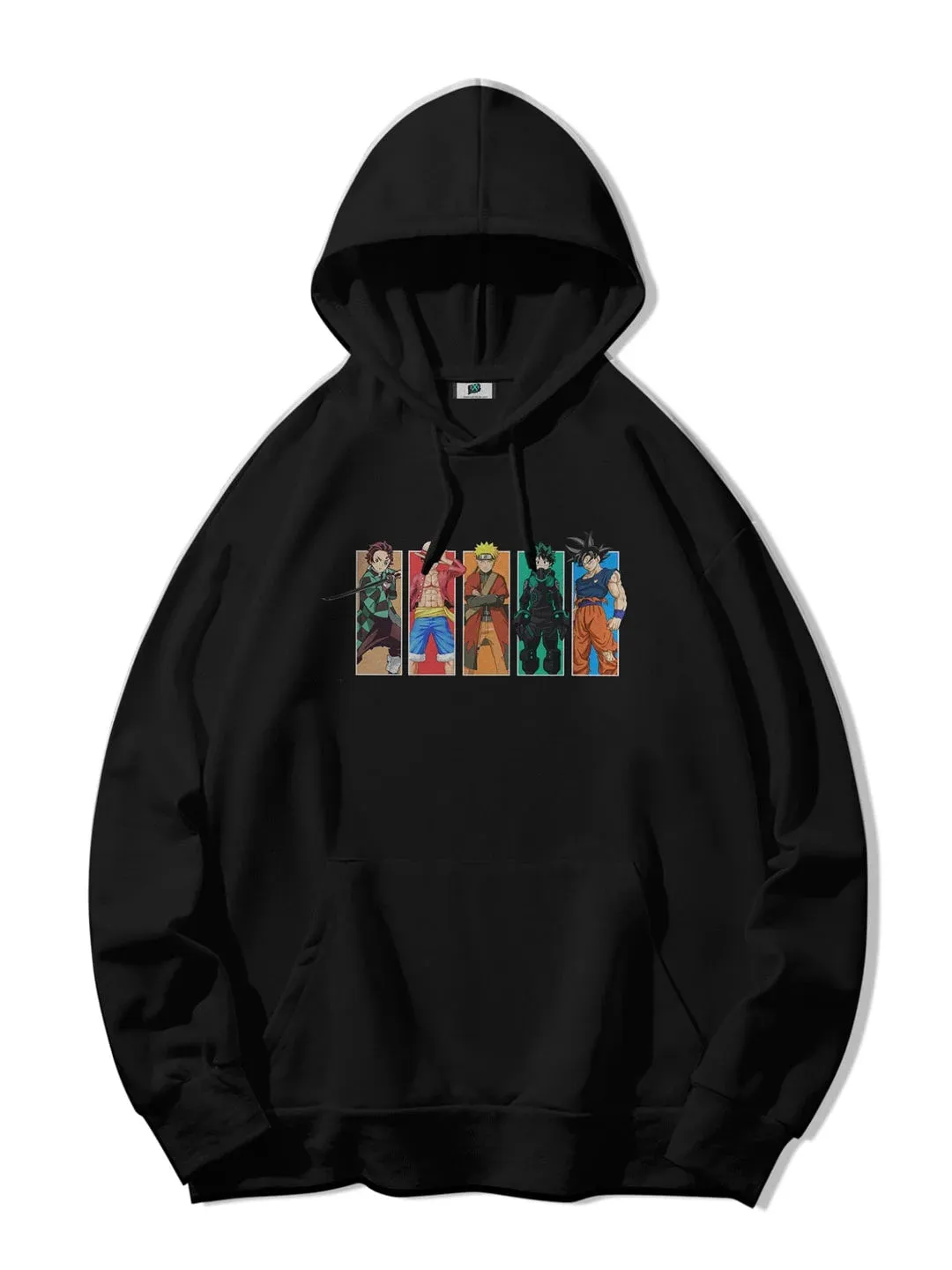 SXV  'ANIME X5’ Printed Cool Aesthetic Sweatshirt Hoodie