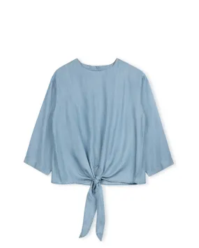 Thin Denim Tie Waist Top