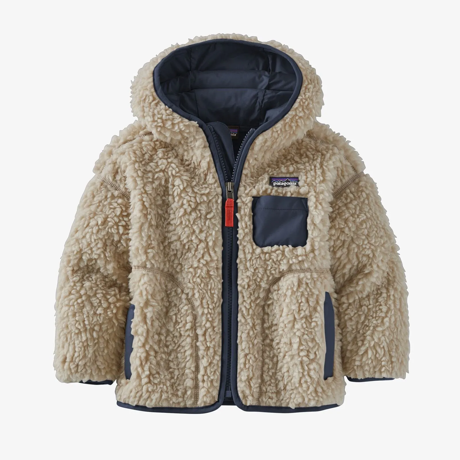 Toddler Patagonia | Retro-X Fleece Hoody Jacket | Natural with Navy