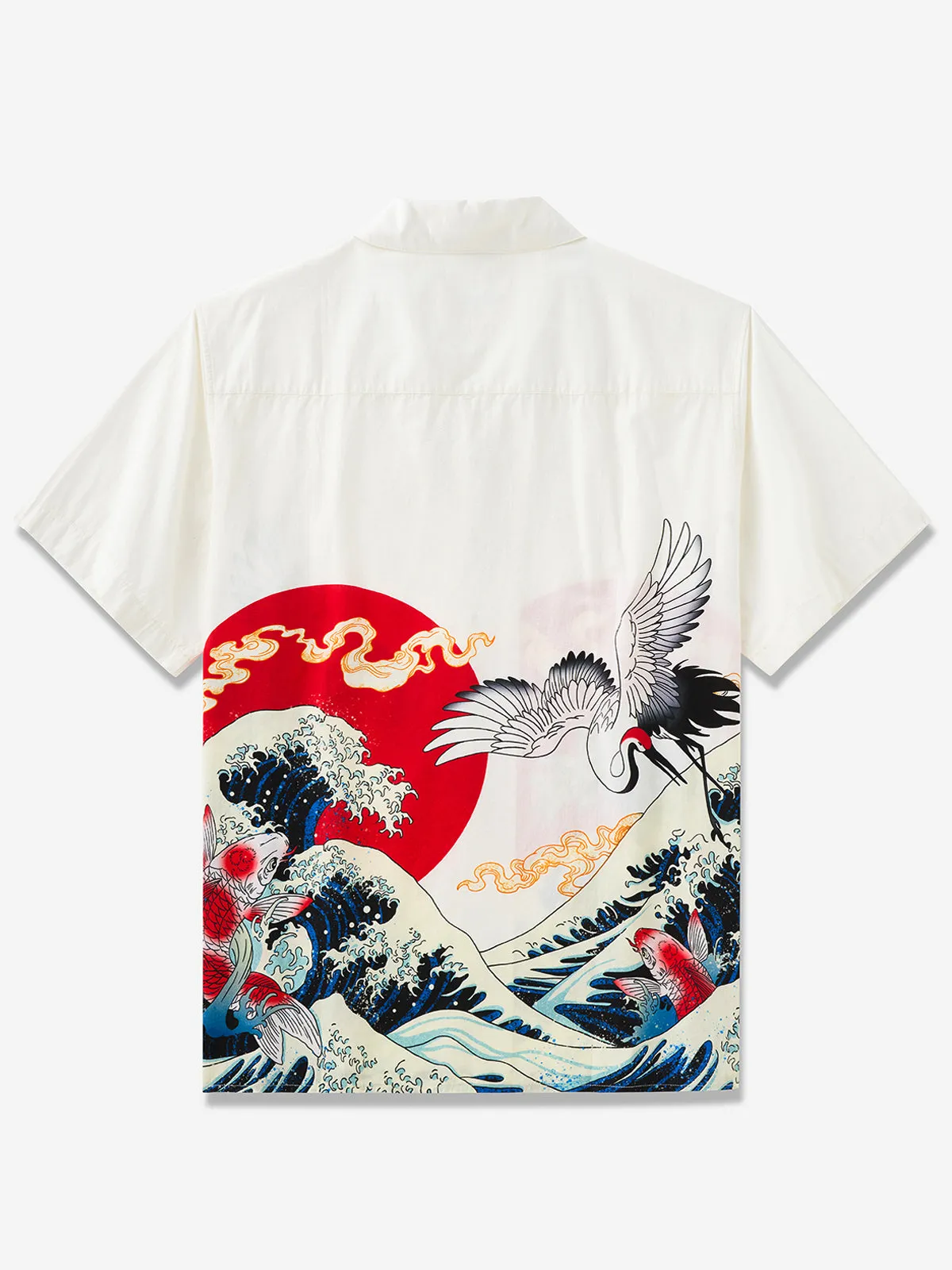 Ukiyo-E Auspicious Pictures Cotton Camp Shirt