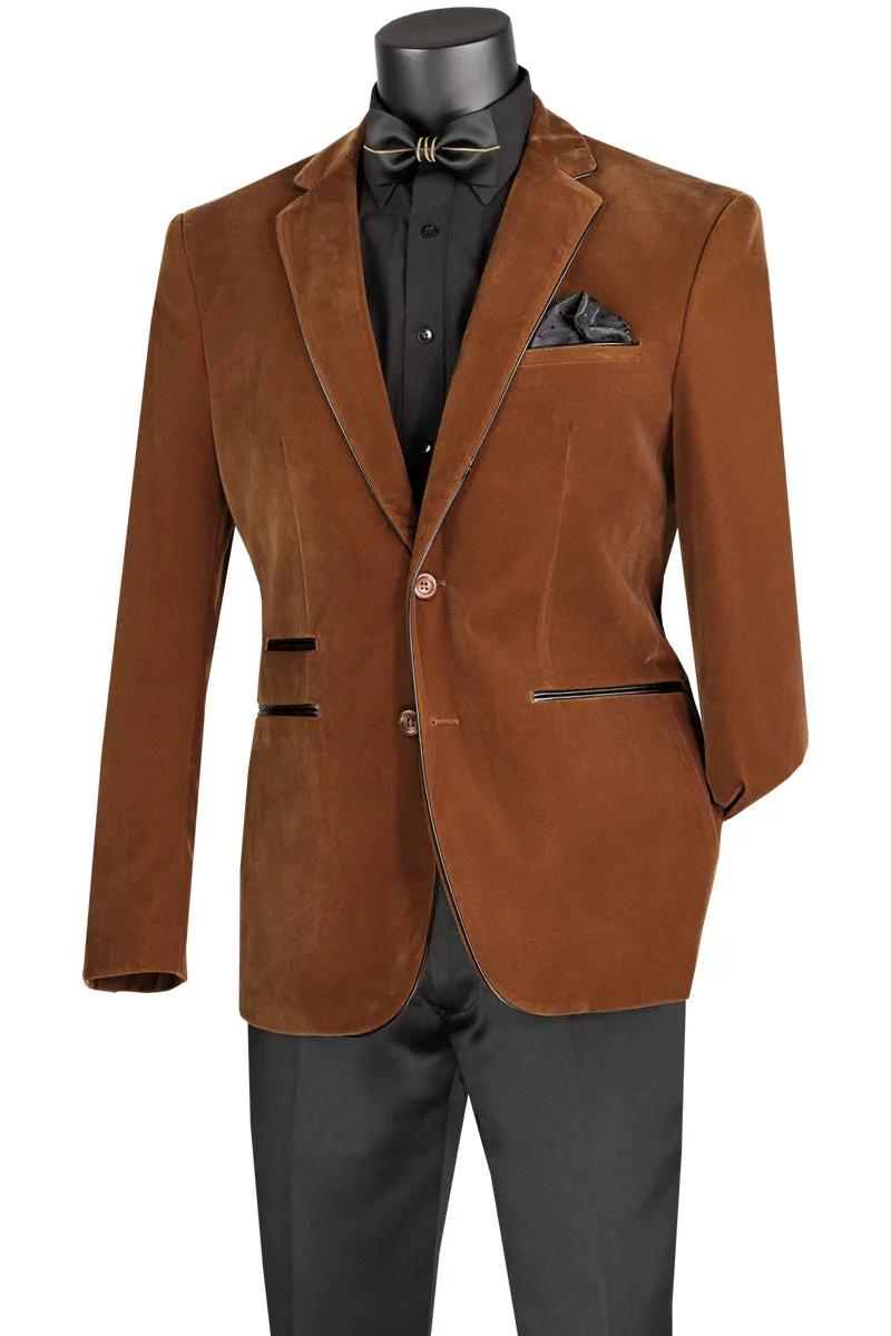 Vinci Slim Fit Velvet Sport Coat (Bourbon) BS-02