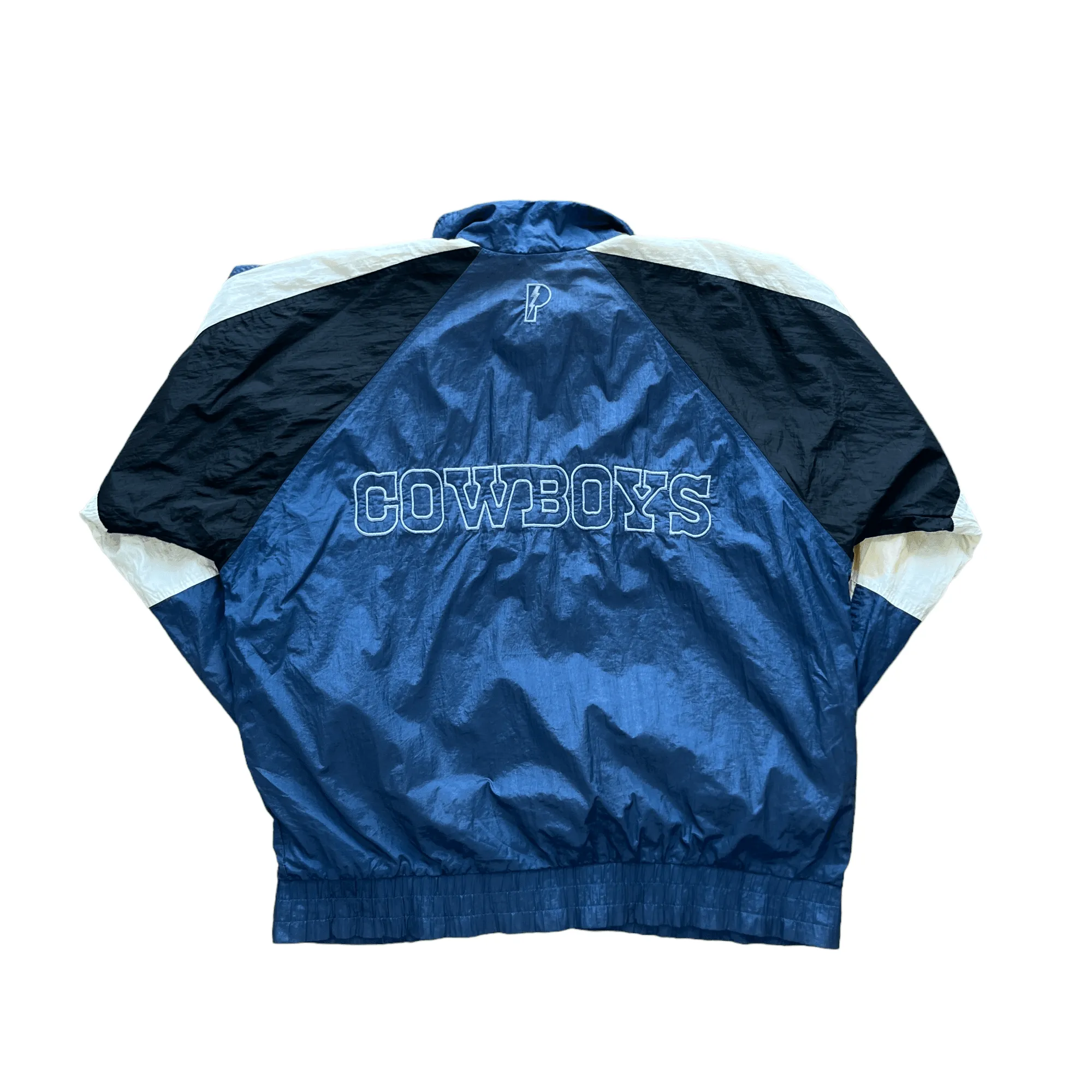 Vintage 90s Blue, Black   White Pro Player NFL Cowboys Jacket - Large