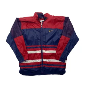 Vintage 90s Navy Blue   Burgundy Nike Windbreaker Jacket - Medium (Recommended Size - Large)