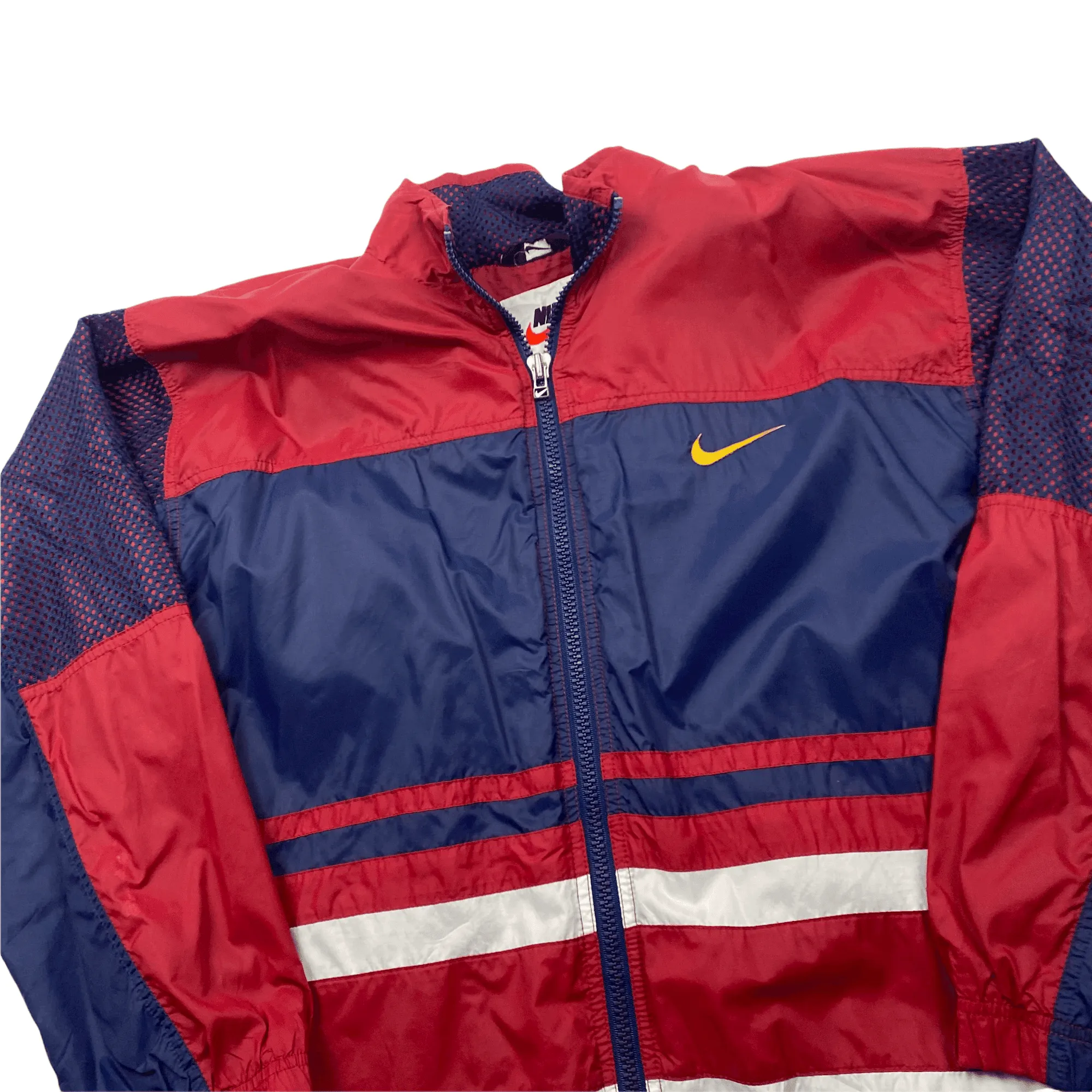 Vintage 90s Navy Blue   Burgundy Nike Windbreaker Jacket - Medium (Recommended Size - Large)