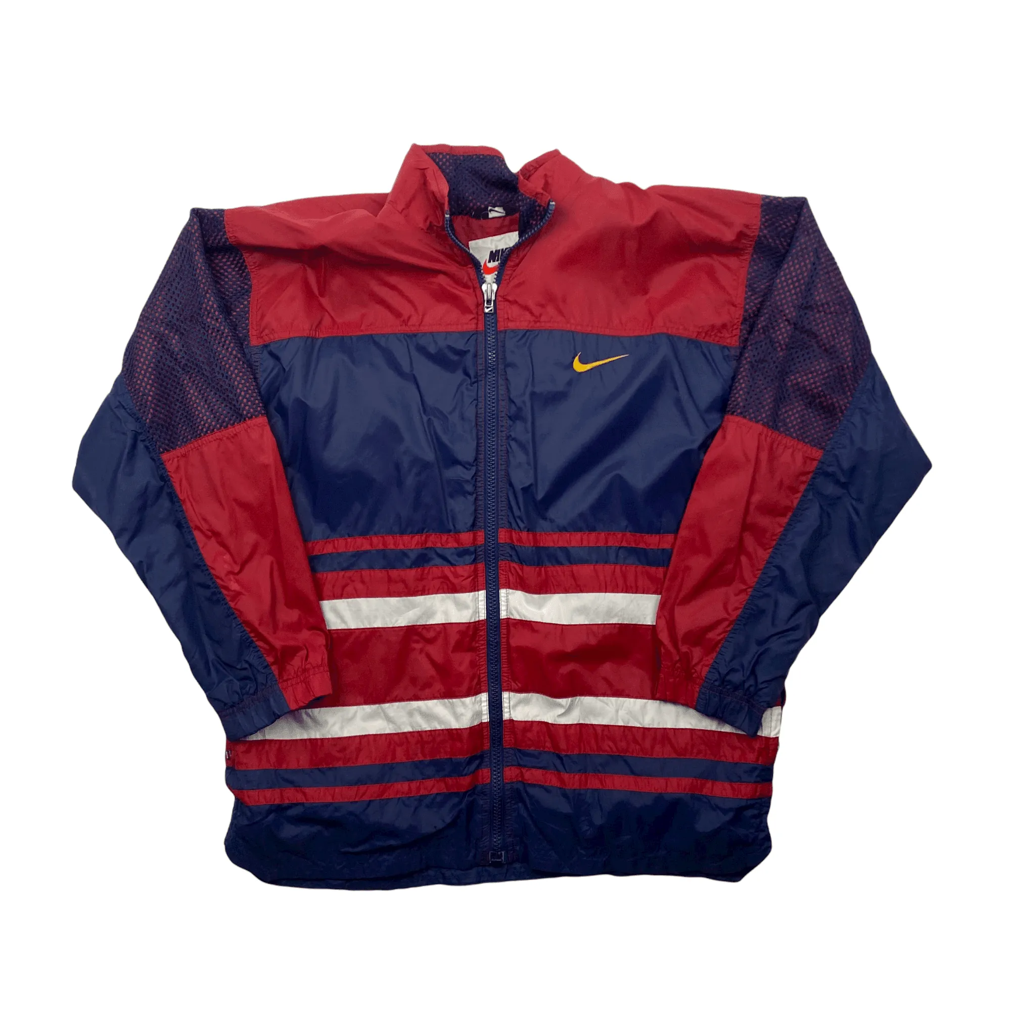 Vintage 90s Navy Blue   Burgundy Nike Windbreaker Jacket - Medium (Recommended Size - Large)