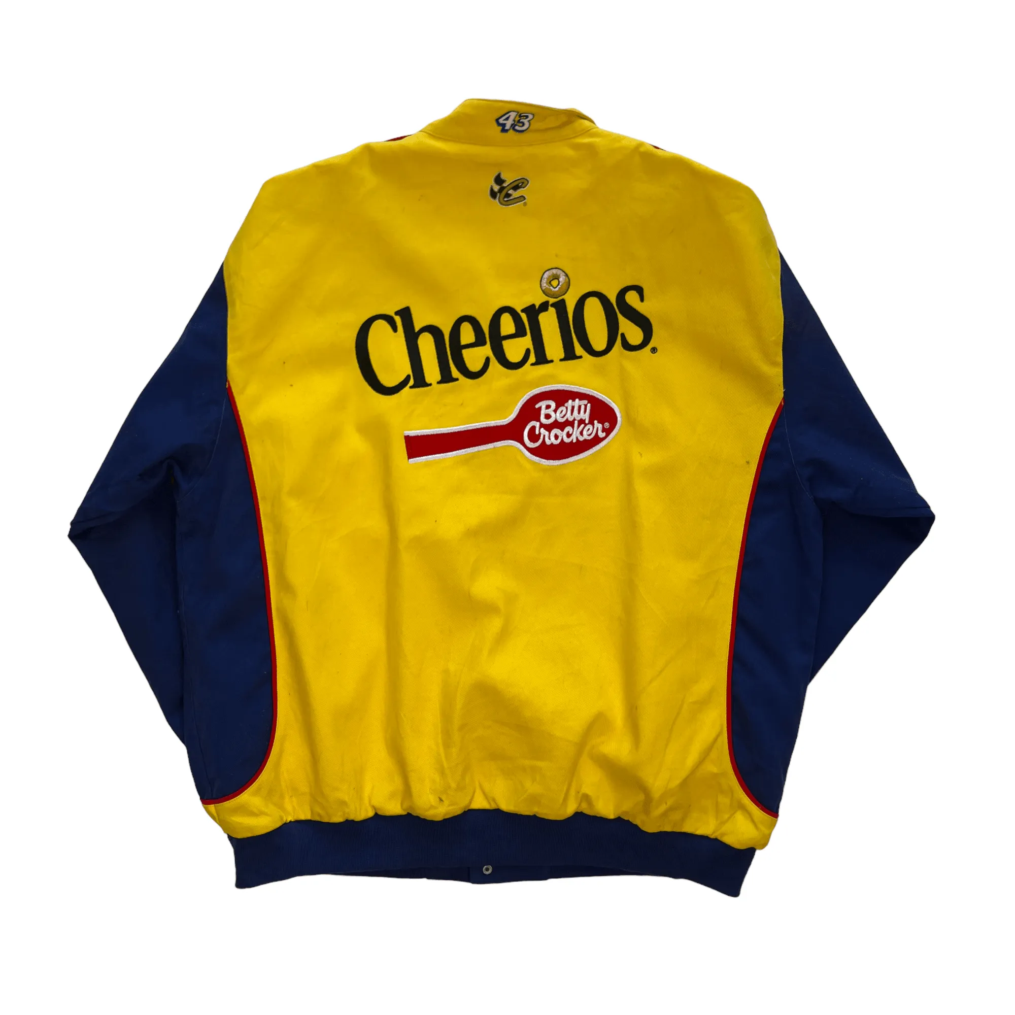 Vintage 90s Yellow   Blue NASCAR Cheerios Racing Jacket - XXL