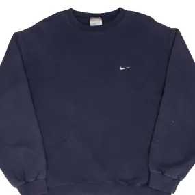 VINTAGE NIKE CLASSIC SWOOSH NAVY BLUE SWEATSHIRT 2000S SIZE LARGE