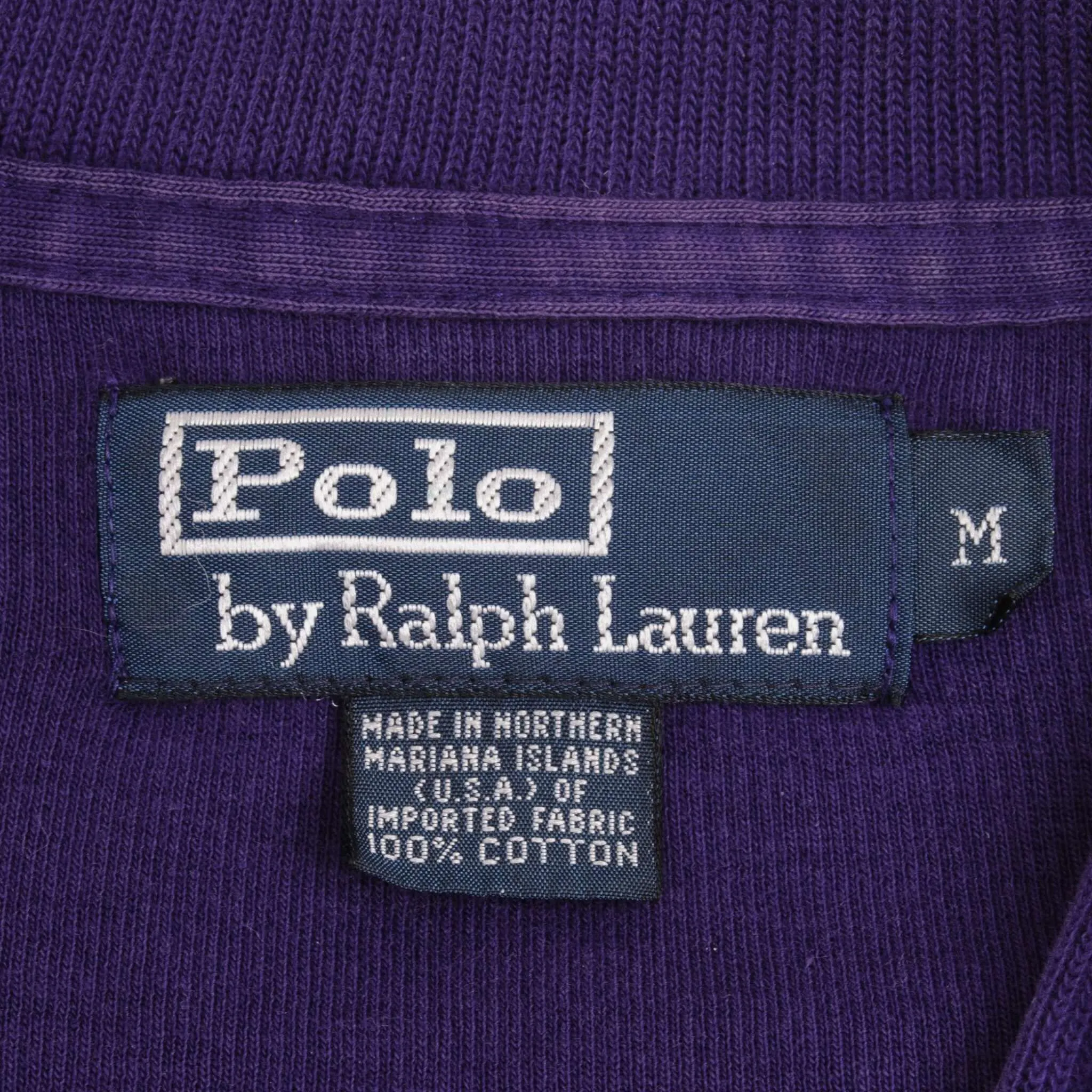 VINTAGE RALPH LAUREN PURPLE QUARTER ZIP SWEATER MEDIUM 1990S MADE IN USA