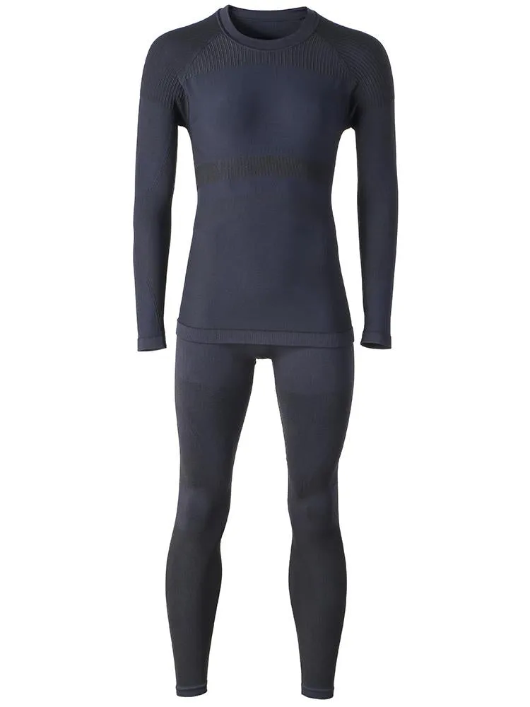 Winter Grey Women Ski Thermal Underwear Set Wicking Quick-drying