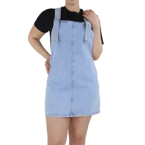 Women's Denim Short Dress,Light Blue